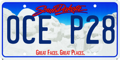 SD license plate 0CEP28