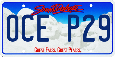 SD license plate 0CEP29