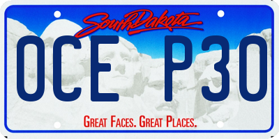 SD license plate 0CEP30
