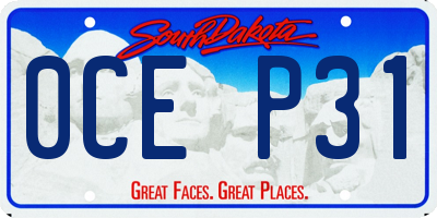 SD license plate 0CEP31