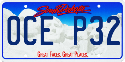 SD license plate 0CEP32