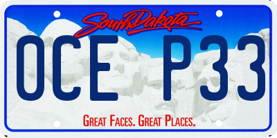 SD license plate 0CEP33