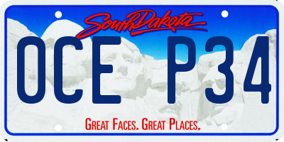 SD license plate 0CEP34