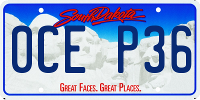 SD license plate 0CEP36