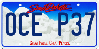 SD license plate 0CEP37