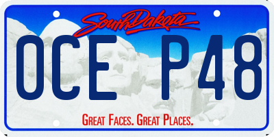 SD license plate 0CEP48