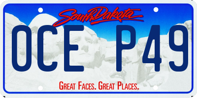 SD license plate 0CEP49