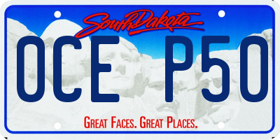 SD license plate 0CEP50