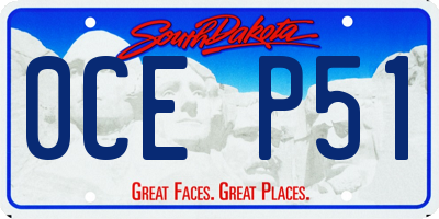 SD license plate 0CEP51