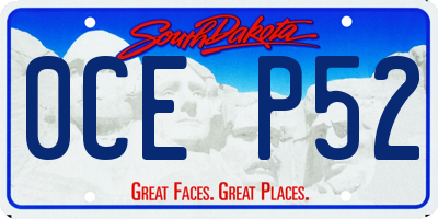 SD license plate 0CEP52