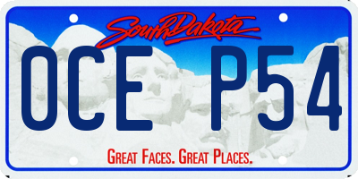 SD license plate 0CEP54
