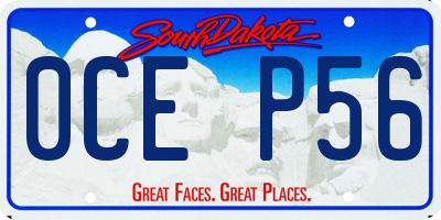 SD license plate 0CEP56