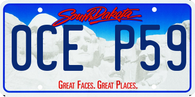 SD license plate 0CEP59