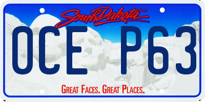 SD license plate 0CEP63