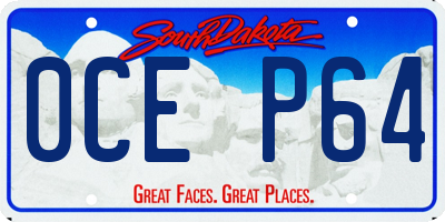 SD license plate 0CEP64