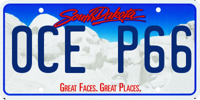 SD license plate 0CEP66
