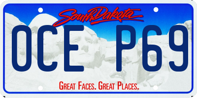 SD license plate 0CEP69