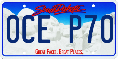 SD license plate 0CEP70