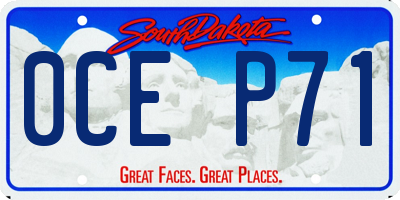SD license plate 0CEP71