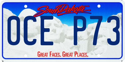 SD license plate 0CEP73