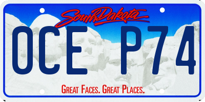 SD license plate 0CEP74