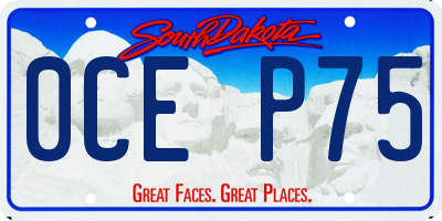 SD license plate 0CEP75