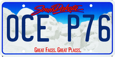 SD license plate 0CEP76