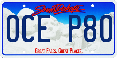 SD license plate 0CEP80