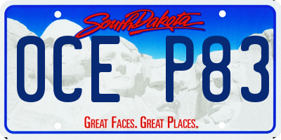 SD license plate 0CEP83