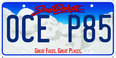 SD license plate 0CEP85
