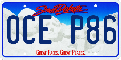 SD license plate 0CEP86