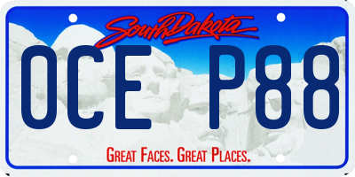 SD license plate 0CEP88