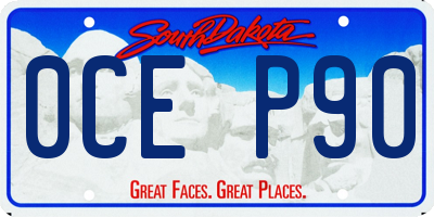 SD license plate 0CEP90
