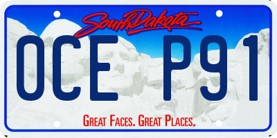 SD license plate 0CEP91