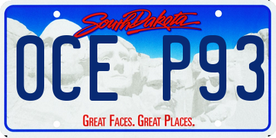SD license plate 0CEP93