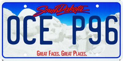 SD license plate 0CEP96