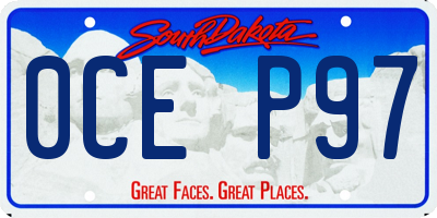 SD license plate 0CEP97