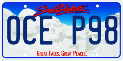 SD license plate 0CEP98