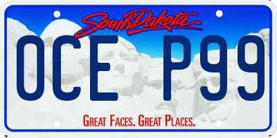 SD license plate 0CEP99
