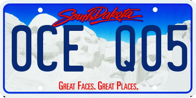 SD license plate 0CEQ05