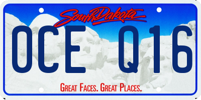 SD license plate 0CEQ16