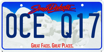 SD license plate 0CEQ17