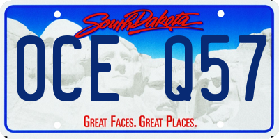 SD license plate 0CEQ57