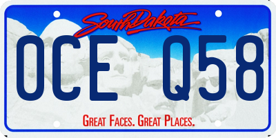 SD license plate 0CEQ58
