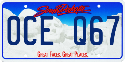 SD license plate 0CEQ67