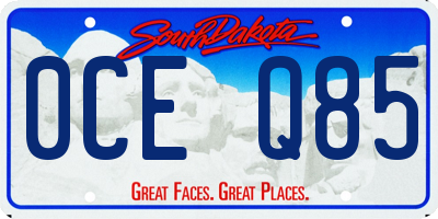 SD license plate 0CEQ85
