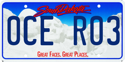 SD license plate 0CER03