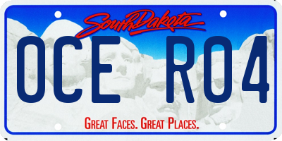 SD license plate 0CER04