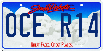 SD license plate 0CER14