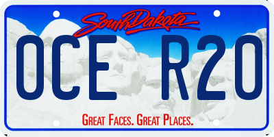 SD license plate 0CER20